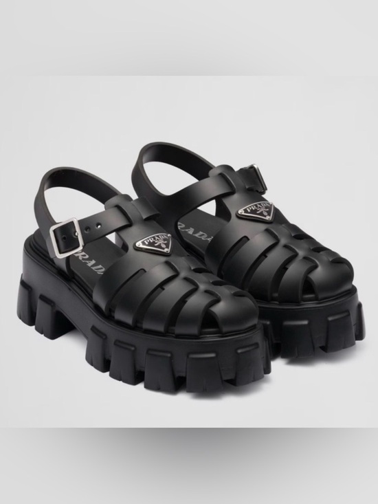Prada Shoes - Prada Black Rubber Monolith sandals (chunky fisherman) size 37